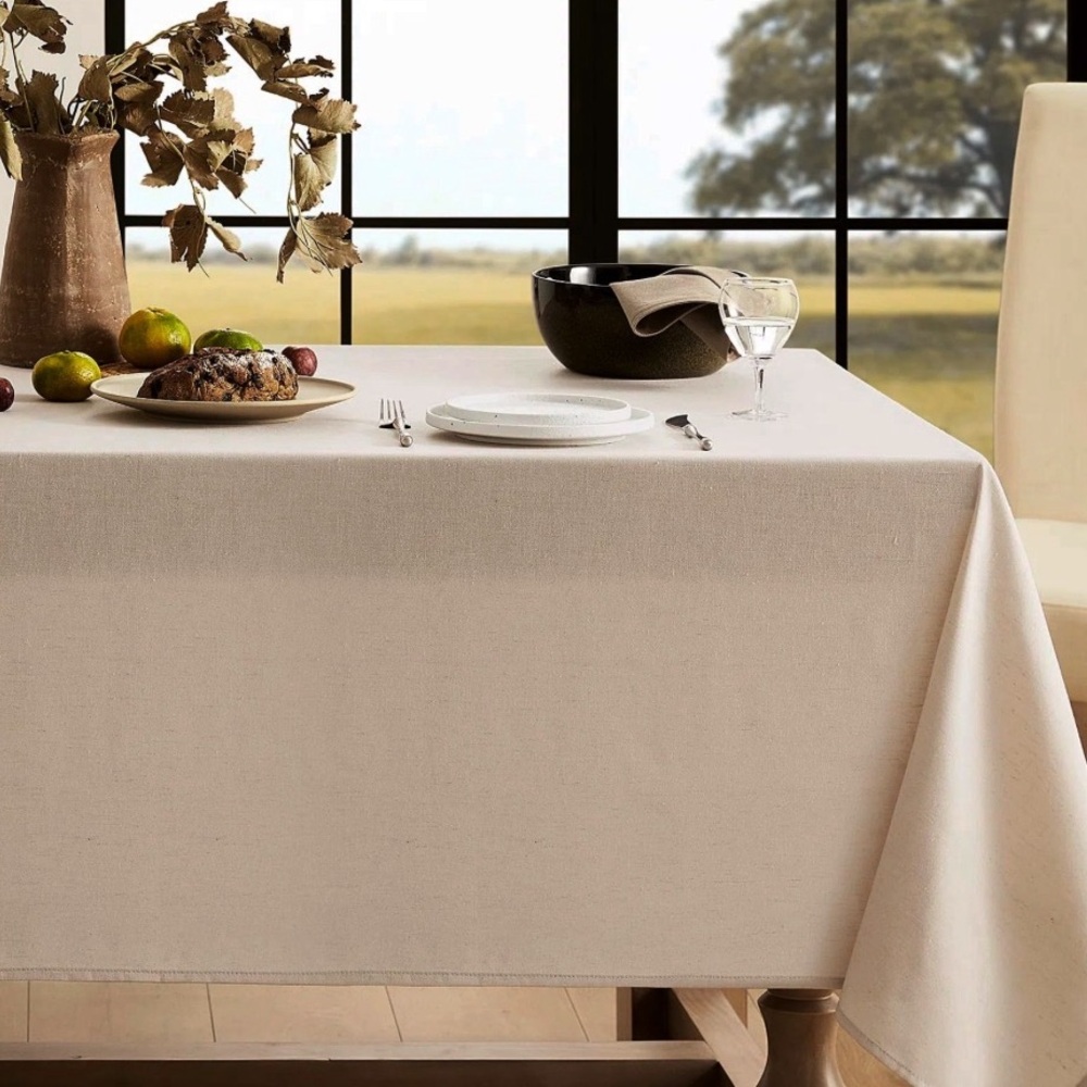 Victoria Classics Oblong Curry Tablecloth Beige 60” x 102”